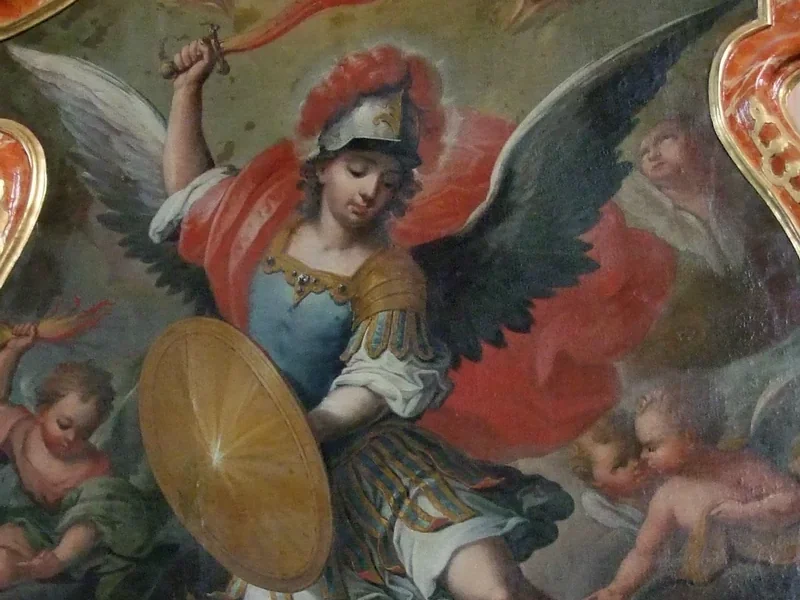 1682-Franz Anton Germiller - Gabriele arcangelo - Ex chiesa del monastero degli Agostiniani e dei Gesuiti, Mindelheim